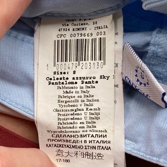 Exclusive Italian-Made Light Blue Designer Pants with Nautical Details - Picture 7 of 9